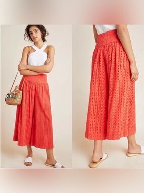 Maeve by Anthropologie Eyelet Wide Leg Pants- Women’s